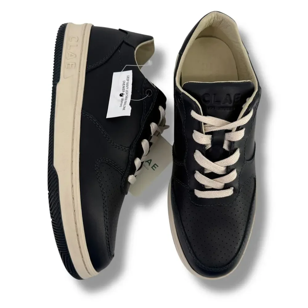 CLAE Los Angeles Bradley Black Leather Low Top Sneakers Womens Size 5